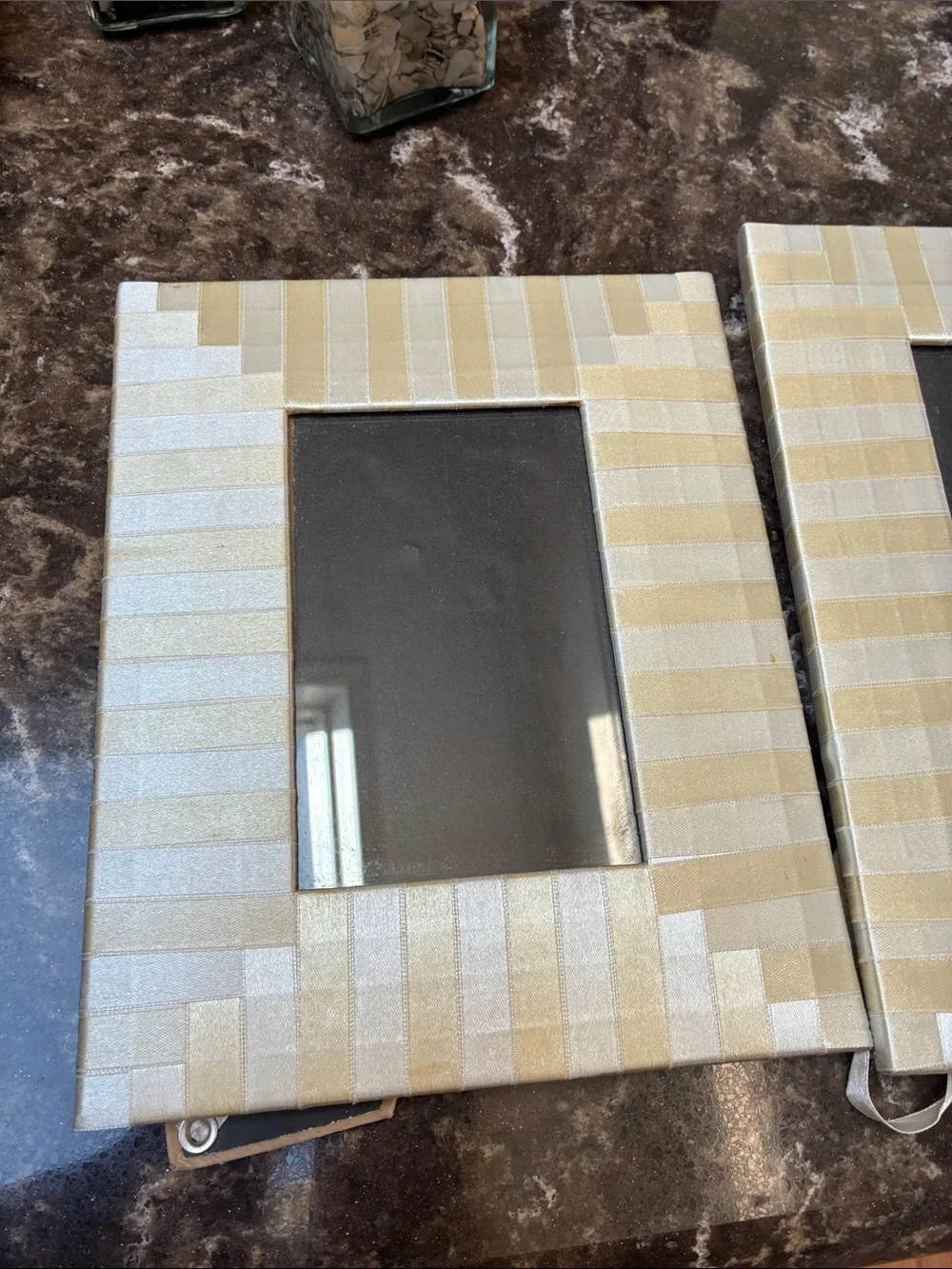 Neutral Cream Striped Picture Frame Set